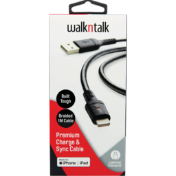 Photo of WalknTalk Premium Charge & Sync Cable Lightning 1M Black