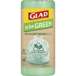 Photo of Glad To Be Green 50% Plant Based Bags Medium 30 Pack