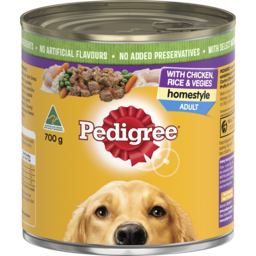 Photo of Pedigree Wet Dog Food With Chicken, Rice & Vegies Homestyle 700g Can 
