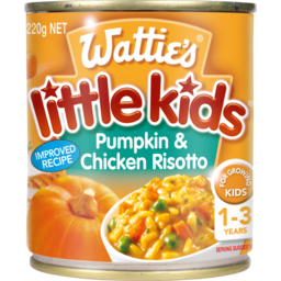 Photo of Wattie's Little Kids Stage 4 Toddler Food Chicken & Pumpkin Risotto 1+ Year 220g
