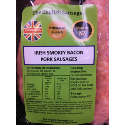 Photo of The English Sausage Irish Smoky Bacon Pork KG