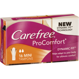 Photo of Carefree Procomfort Dynamic Fit Mini Tampons 16 Pack 