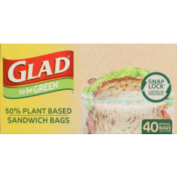 Photo of Glad To Be Green Plant Based Snaplock Sandwich Bags 40.0x