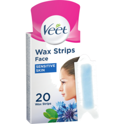 Photo of Veet Easy-Gel Face Wax Strips For Sensitive Skin Almond Oil 20 Wax Strips 4 Perfect Finish Wipes