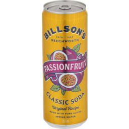 Photo of Billson's Passionfruit Classic Soda 355ml 355ml