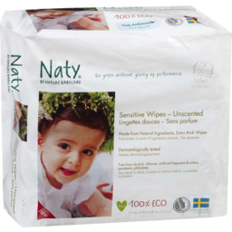 Photo of Naty By Nature Babycare Eco Sensitive Wipes Unscented Triple Pack 168pk