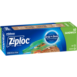 Photo of Ziploc® Sandwich Bags Resealable Food Storage 40 Pack 40.0x1