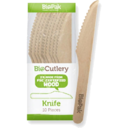 Photo of Biopak Knife Wooden 16cm 20pk