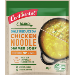 Photo of Continental Salt Reduced Chicken Noodle Simmer Soup Packet 40g