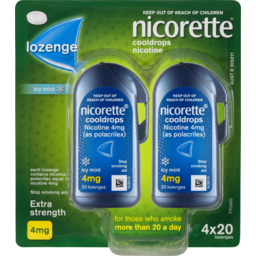 Photo of Nicorette Quit Smoking Cooldrops Lozenge Icy Mint Extra Strength 20.0x4
