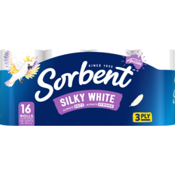 Photo of Sorbent Silky White 3 Ply Toilet Tissue 16 Pack
