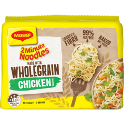 Photo of Maggi 2 Minute Chicken Flavour Made With Invisible Wholegrain Instant Noodles 5 Pack 345g