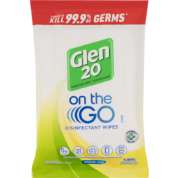 Photo of Glen 20 On The Go Disinfectant Wipes Lemon Lime 15 Wipes 