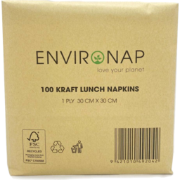 Photo of Environap Kraft Lunch Napkin 30x30 100 Pack