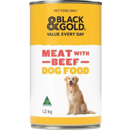 Photo of Black & Gold Dog Food Meat With Beef