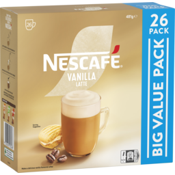 Photo of Nescafe Vanilla Latte Coffee Sachets 26 Pack 26g