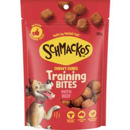 Photo of Schmackos Training Bites With Beef Chewy Cubes Dog Treats