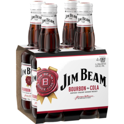 Photo of Jim Beam White & Cola Bottle 4x330ml 