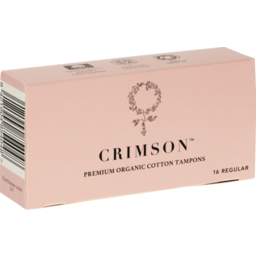 Photo of Crimson Organic Cotton Tampons Regular 16 Pack For Medium Flow- Applicator Free. Certified 100% Organic Cotton And Ehtical Trade. 