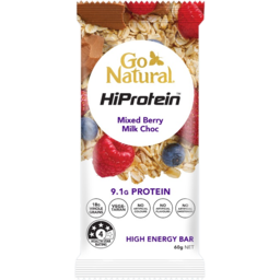 Photo of Go Natural Mixed Berry Milk Choc Hi Protein High Energy Bar 60g
