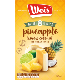 Photo of Weis Pineapple Lime & Coconut Ice Cream Bars 8pk