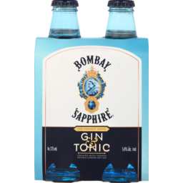 Photo of Bombay Gin & Tonic Sapphire 275ml 4 Pack
