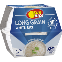 Photo of Sunrice In 40 Seconds Microwave Quick Cups White Rice Long Grain 2x125gm