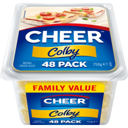 Photo of Cheer Colby Cheese Slices 48 Pack 750g