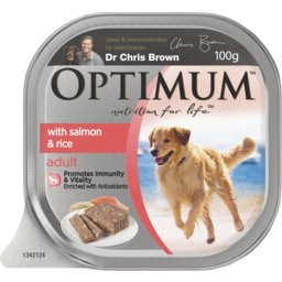 Photo of Optimum Adult With Salmon & Rice Tray 100g