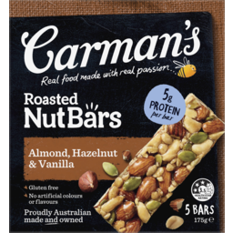 Photo of Carmans Almond Hazelnut & Vanilla Roasted Nut Bars 5 Pack