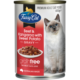 Photo of Fussy Cat Beef & Kangaroo with Sweet Potato in Gravy Cat Food 400g