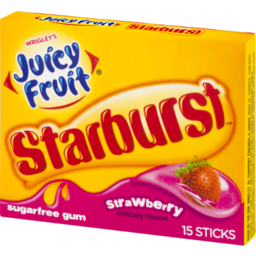 Photo of Wrigley's Juicy Fruit Starburst Sugarfree Gum Strawberry - 15 Ct