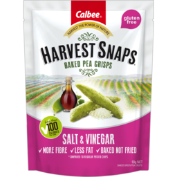 Photo of Calbee Harvest Snaps Salt & Vinegar Baked Pea Crisps Gluten Free 93g