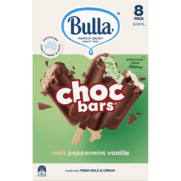 Photo of Bulla Choc Bars Malt Peppermint Vanilla