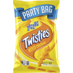 Photo of Twisties Party Bag Zigzag Wicked Cheddar 125g 125g