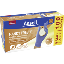 Photo of Vileda Ansell Handy Fresh Nitrile Gloves 100pk - L 