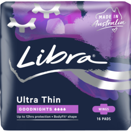 Photo of Libra Ultra Thin Goodnights Wings Sanitary Pads 16 Pack