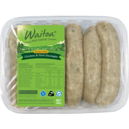 Photo of Waitoa Free Range Chicken & Herb Sausages  6 Pack