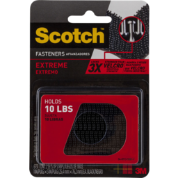 Photo of Scotch Extreme Fasteners Black 2.5cm X 7.6cm Strips 2pk