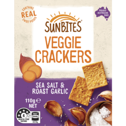 Photo of Sunbites Sea Salt & Roast Garlic Veggie Crackers 110g