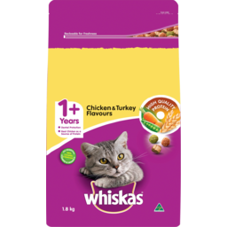 Photo of Whiskas 1+ Years Chicken & Turkey Flavours Dry Cat Food 1.8kg