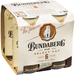 Photo of Bundaberg Select Vat Rum & Cola Cans