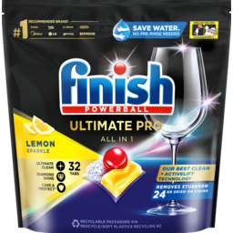 Photo of Finish Quantum Ultimate Pro Dishwasher Tablets, Lemon Sparkle 32-pack
