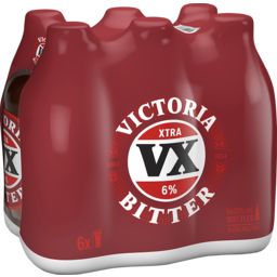 Photo of Victoria Bitter Xtra (Vx) Bottle 6x375ml