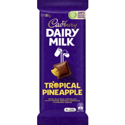 Photo of Cadbury Dairy Milk Tropical Pineapple Milk Chocolate Block 180g 180g