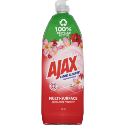 Photo of Ajax Multi Surface Floor Cleaner, , Tropical Breeze, For Slate Tiles And Varnished Wooden Floorboards, Long Lasting Fragrance 750ml