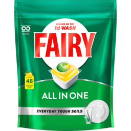 Photo of Fairy All In One Lemon Dishwasher Capsules 48 Pack