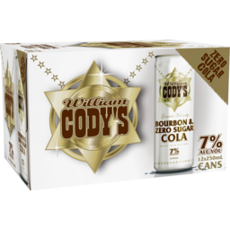 Photo of Cody's 7% Bourbon & Zero Sugar Cola 12x250ml Cans