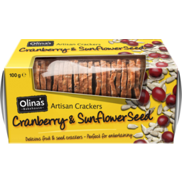 Photo of Olina's Bakehouse Artisan Cracker Cranberry & Sunflower Seed