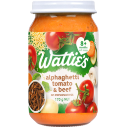 Photo of Wattie's Baby Food Stage 3 Alphaghetti Tomato & Beef, 8+ Months 170g